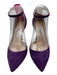 Jimmy Choo Shoe Size 38 Purple & Beige Leather Suede Stilletto Pointed Toe Pumps Purple & Beige / 38