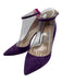 Jimmy Choo Shoe Size 38 Purple & Beige Leather Suede Stilletto Pointed Toe Pumps Purple & Beige / 38