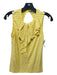 Trina Turk Size S White & yellow Viscose Blend Striped Sleeveless Ruffle Top White & yellow / S