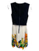 Shoshanna Size 2 Black White Yellow Round Beads Sleeveless Floral Back Zip Dress Black White Yellow / 2