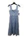 Gal Meets Glam Size 00 Blue & White Cotton Pinstripe Sleeveless Midi Dress Blue & White / 00