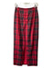 Chetta B Size 2 Red & Black Silk Plaid Beaded Detail Maxi Back Zip Skirt Red & Black / 2