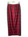 Chetta B Size 2 Red & Black Silk Plaid Beaded Detail Maxi Back Zip Skirt Red & Black / 2