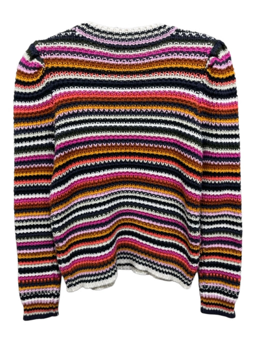 Marie Oliver Size XS Navy Blue, Pink, Orange Cotton Long puff sleeve Sweater Navy Blue, Pink, Orange / XS