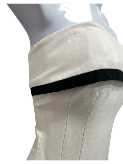 Shoshanna Size 2 White & Black Missing Fabric Tag Contrast Trim Sleeveless Dress White & Black / 2