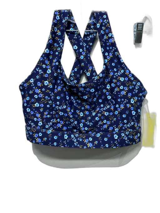 SSYS Size XS Navy, Blue & Yellow Nylon Blend Bra Top Floral High Rise Pant Set Navy, Blue & Yellow / XS