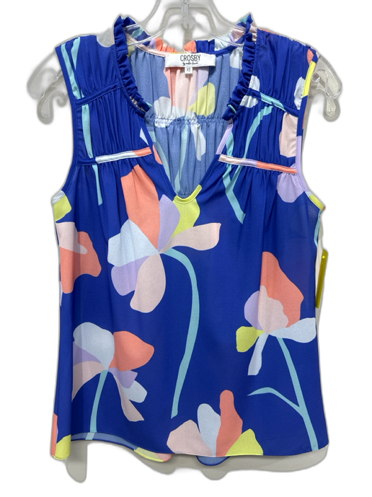 CROSBY by Mollie Burch Size XS Purple, Orange & Yellow Polyester Floral Top Purple, Orange & Yellow / XS
