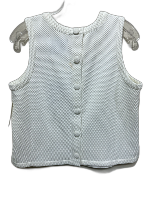 Addison Bay Size M Cream Polyester Blend Sleeveless Waffled Back button Top Cream / M
