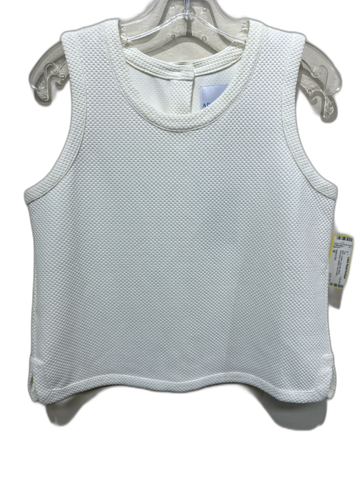 Addison Bay Size M Cream Polyester Blend Sleeveless Waffled Back button Top Cream / M