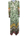 Alice + Olivia Size 6 Green, White, Multi Polyester Balloon Sleeve Maxi Dress Green, White, Multi / 6