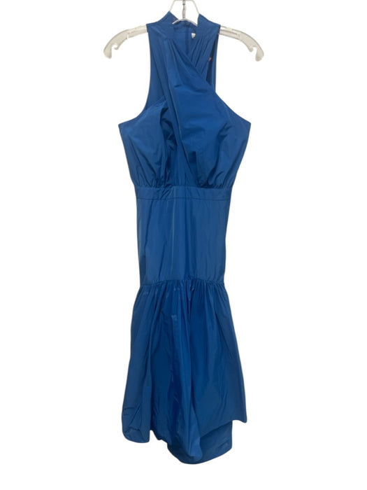 Veronica Beard Size 6 Blue Polyester Sleeveless Criss Cross Maxi Pleats Dress Blue / 6