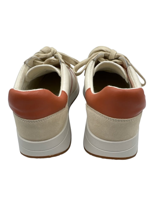 Vince Shoe Size 7 Cream & Orange Leather Upper Round Toe Lace Up Sneakers Cream & Orange / 7