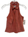 Worth Size 0 Coral Pink Leather Sleeveless Button Front Collar Top Coral Pink / 0