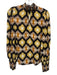 Shoshanna Size XS Yellow, Orange, Black Long Sleeve Abstract Print Mock Neck Top Yellow, Orange, Black / XS