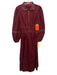 Never a Wallflower Size XS Burgundy Red Cotton Long Sleeve Contrast Stitch Dress Burgundy Red / XS