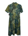 Never a Wallflower Size XS Mixed Greens Cotton Botanical Button Detail Dress Mixed Greens / XS