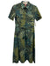 Never a Wallflower Size XS Mixed Greens Cotton Botanical Button Detail Dress Mixed Greens / XS