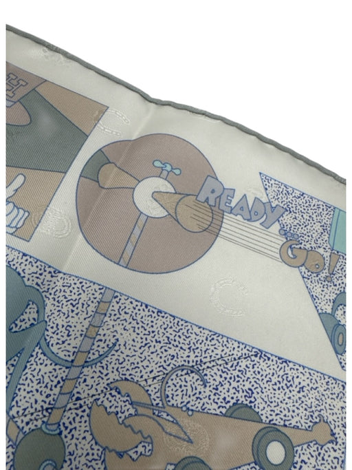 Hermes Green, Blue, Multi Silk All Over Print scarf Green, Blue, Multi / One Size