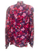 Charlotte Sparre Size XL Pink & Purple Silk Floral Long Balloon Sleeve Top Pink & Purple / XL
