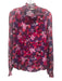 Charlotte Sparre Size XL Pink & Purple Silk Floral Long Balloon Sleeve Top Pink & Purple / XL