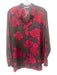 Rosso35 Size 46 Green, Pink & Purple Silk Abstract Floral Long Sleeve Shirt Top Green, Pink & Purple / 46