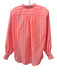 Ann Mashburn Size M Neon Orange & White Cotton Blend Striped 1/2 Button Top Neon Orange & White / M