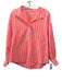 Ann Mashburn Size M Neon Orange & White Cotton Blend Striped 1/2 Button Top Neon Orange & White / M