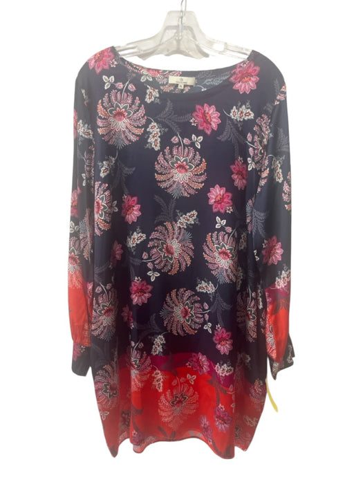 Charlotte Sparre Size XL Black, Pink & Orange Silk Blend Floral Paisley Dress Black, Pink & Orange / XL