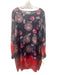 Charlotte Sparre Size XL Black, Pink & Orange Silk Blend Floral Paisley Dress Black, Pink & Orange / XL
