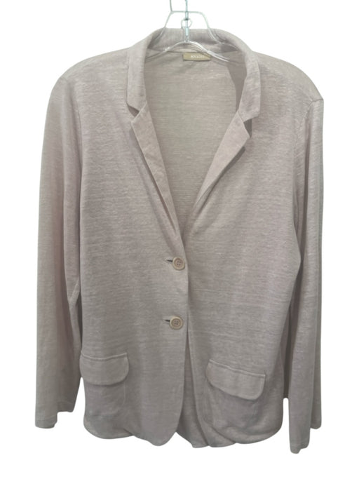 Rosso35 Size 50 Blush Pink Linen Long Sleeve Knit Button Front Cardigan Jacket Blush Pink / 50