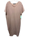 Jenni Kayne Size L Beige Pink Cotton Gauze V Neck Side Slits Midi Dress Beige Pink / L