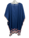 Nooki London Size L Blue, Orange, Multi Cotton Cap Sleeve Embroidery Midi Dress Blue, Orange, Multi / L