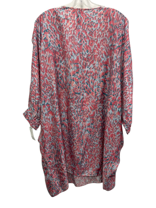 Charlotte Sparre Size M Pink, Baby Blue & Turquoise Silk Spotted Beaded Dress Pink, Baby Blue & Turquoise / M
