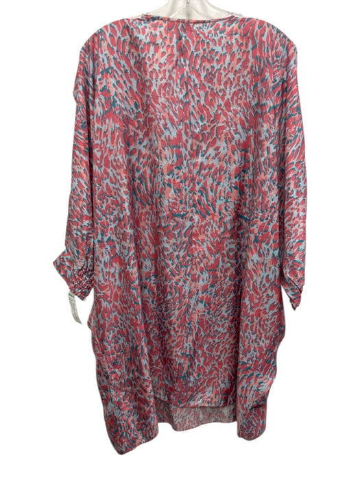Charlotte Sparre Size M Pink, Baby Blue & Turquoise Silk Spotted Beaded Dress Pink, Baby Blue & Turquoise / M