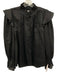 Isabel Etoile Marant Size 42 Black Linen Long Balloon Sleeve Button Up Top Black / 42