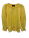 Zara Size M Yellow Viscose Blend Puff Long Sleeve Knit Crew Neck Sweater Yellow / M