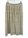 Ottod'Ame Size 6 Beige Cotton Elastic Drawstring Waist Floral Eyelet Maxi Skirt Beige / 6