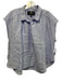 Baird McNutt Size M Blue Linen Cap Sleeve Collared 1/2 Button Top Blue / M