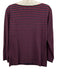 Ann Mashburn Size L Navy Blue & Red Cotton Long Sleeve Stripe Boat Neck Top Navy Blue & Red / L