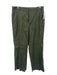 Ann Mashburn Size 10 Olive Green Linen & Cotton Zip Fly Mid Rise Wide Leg Pants Olive Green / 10