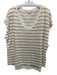 Majestic Filatures Size 3 White & Gold Linen Blend Striped Cap Sleeve Top White & Gold / 3