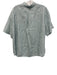 Ann Mashburn Size L Green & White Linen Striped 1/2 Sleeve Button Up Shirt Top Green & White / L