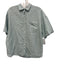Ann Mashburn Size L Green & White Linen Striped 1/2 Sleeve Button Up Shirt Top Green & White / L
