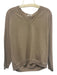 Peserico Size 48 Beige & Gold Wool Long Sleeve Metalic Threading V Neck Sweater Beige & Gold / 48
