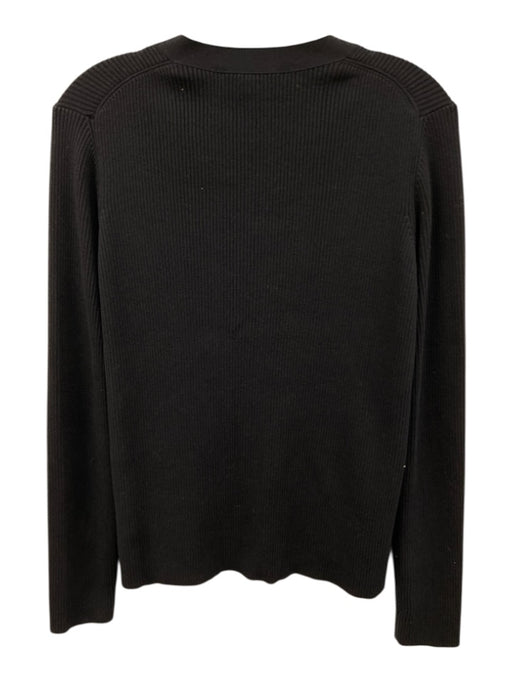 Ann Mashburn Size L Dark Navy Cotton Blend Long Sleeve Button Up Ribbed Sweater Dark Navy / L