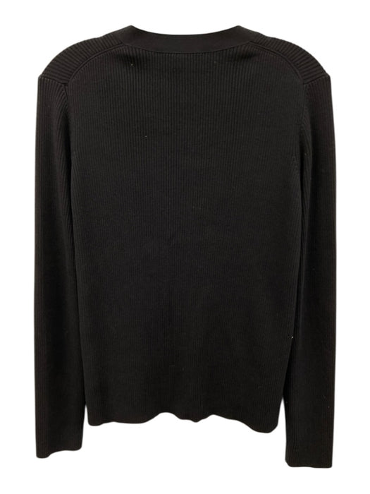 Ann Mashburn Size L Dark Navy Cotton Blend Long Sleeve Button Up Ribbed Sweater Dark Navy / L