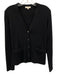 Ann Mashburn Size L Black Cotton Blend Long Sleeve Button Up Ribbed Sweater Black / L