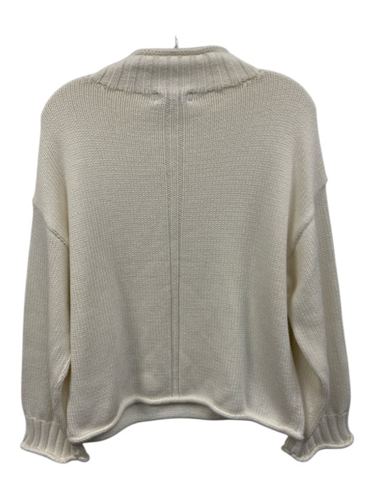 J Crew Size XS White Cotton Long Sleeve Knit high neck Sweater White / XS