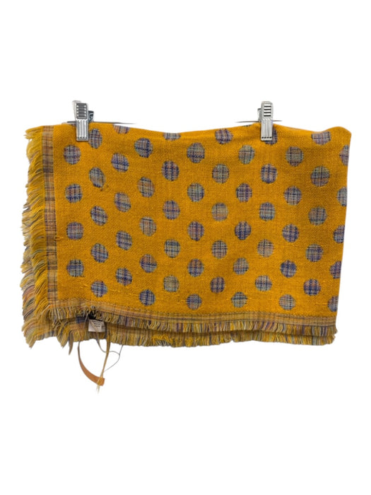 Echo Yellow, Blue, Purple Acrylic Fringe Polka Dot Plaid Reversible scarf Yellow, Blue, Purple / One Size