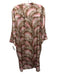 Charlotte Sparre Size Large Pink, Brown, White Silk Blend Long Sleeve Dress Pink, Brown, White / Large